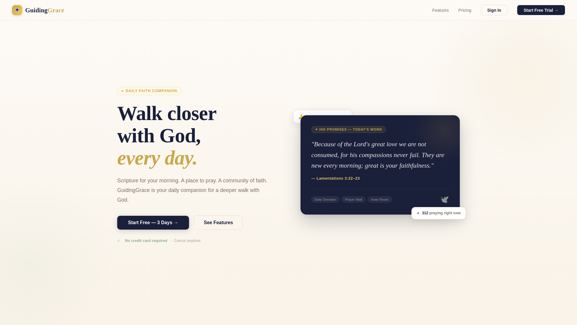 website screenshot of https://guidinggrace.app/