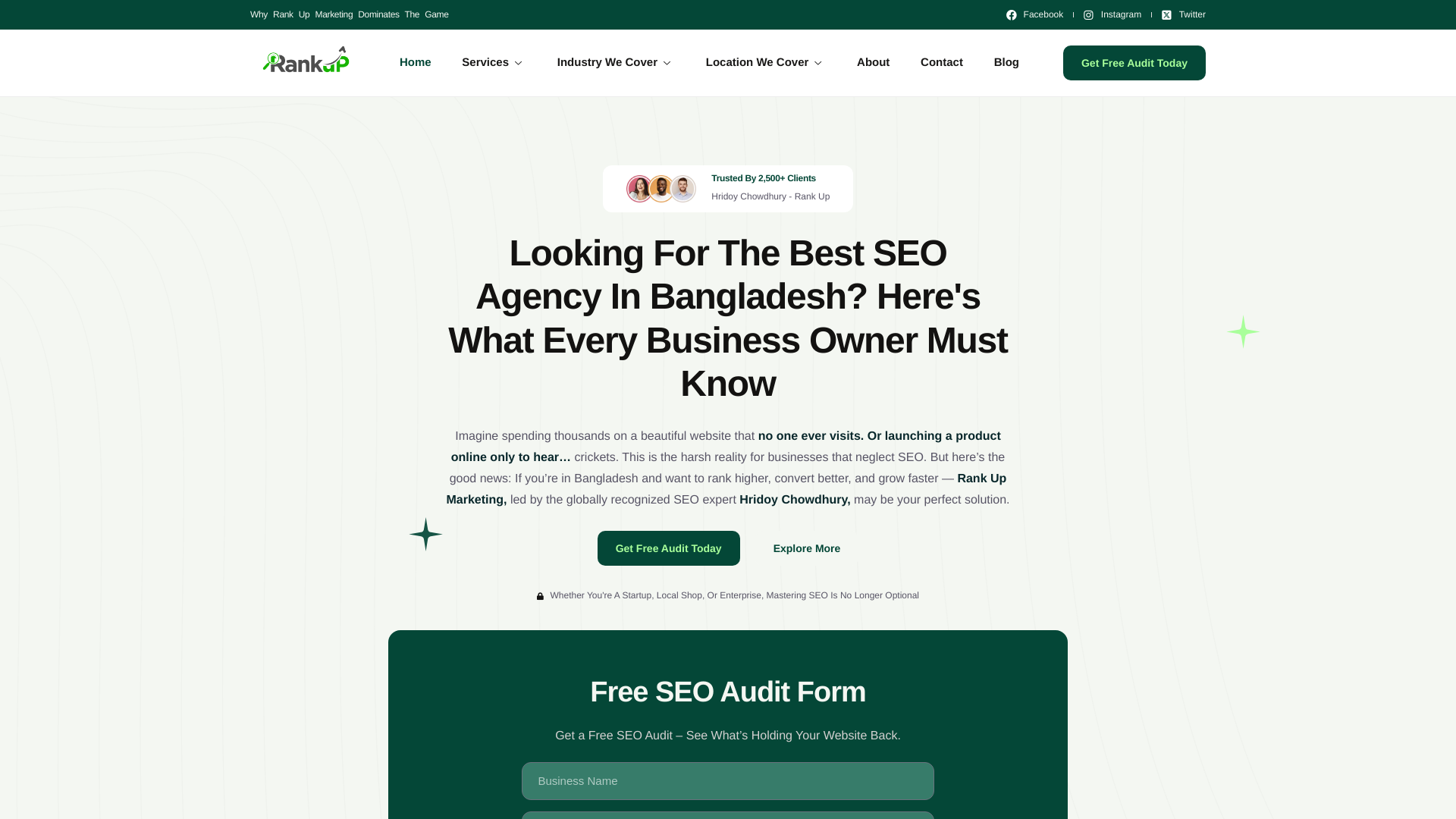 website screenshot of https://rankup.com.bd