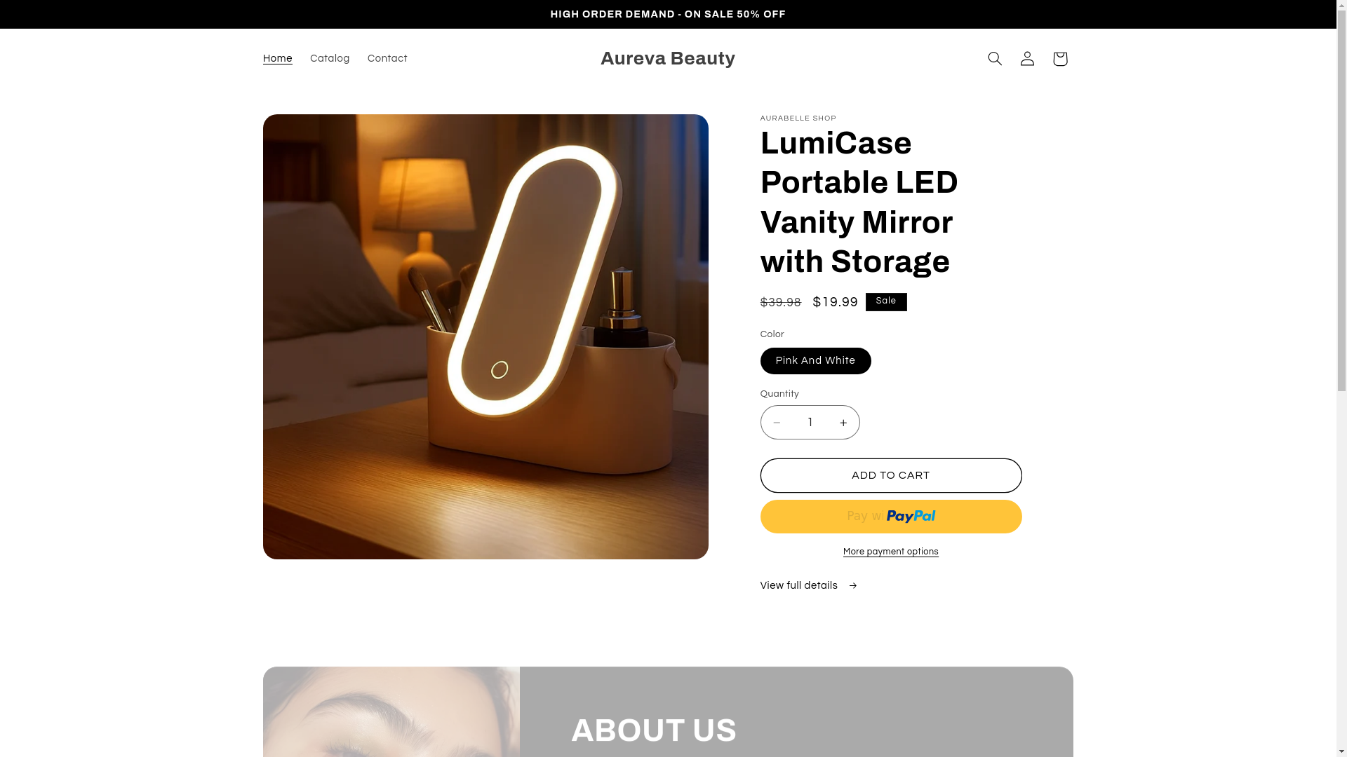 website screenshot of https://aurevabeauty.store/
