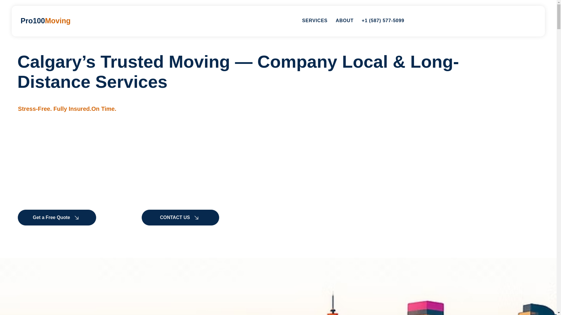 website screenshot of https://pro100moving.com/