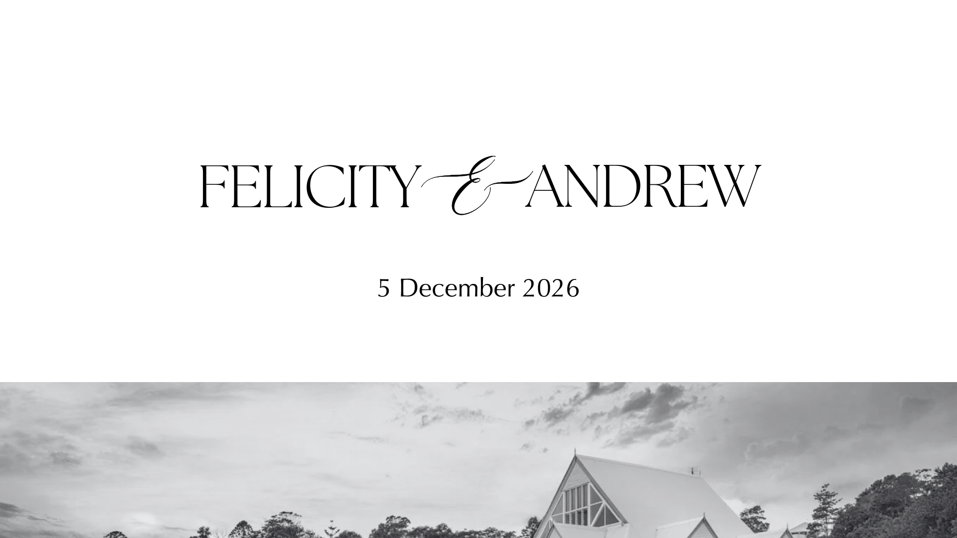 website screenshot of https://felicityandrew.com/