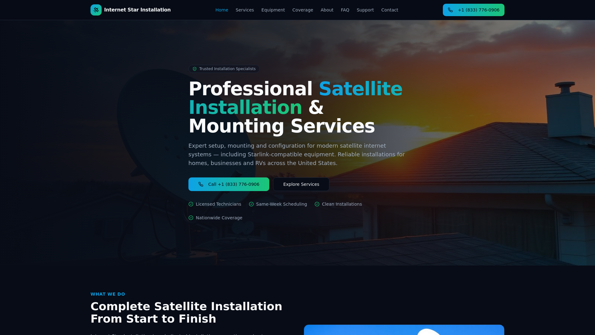website screenshot of https://internetstarinstallation.site/