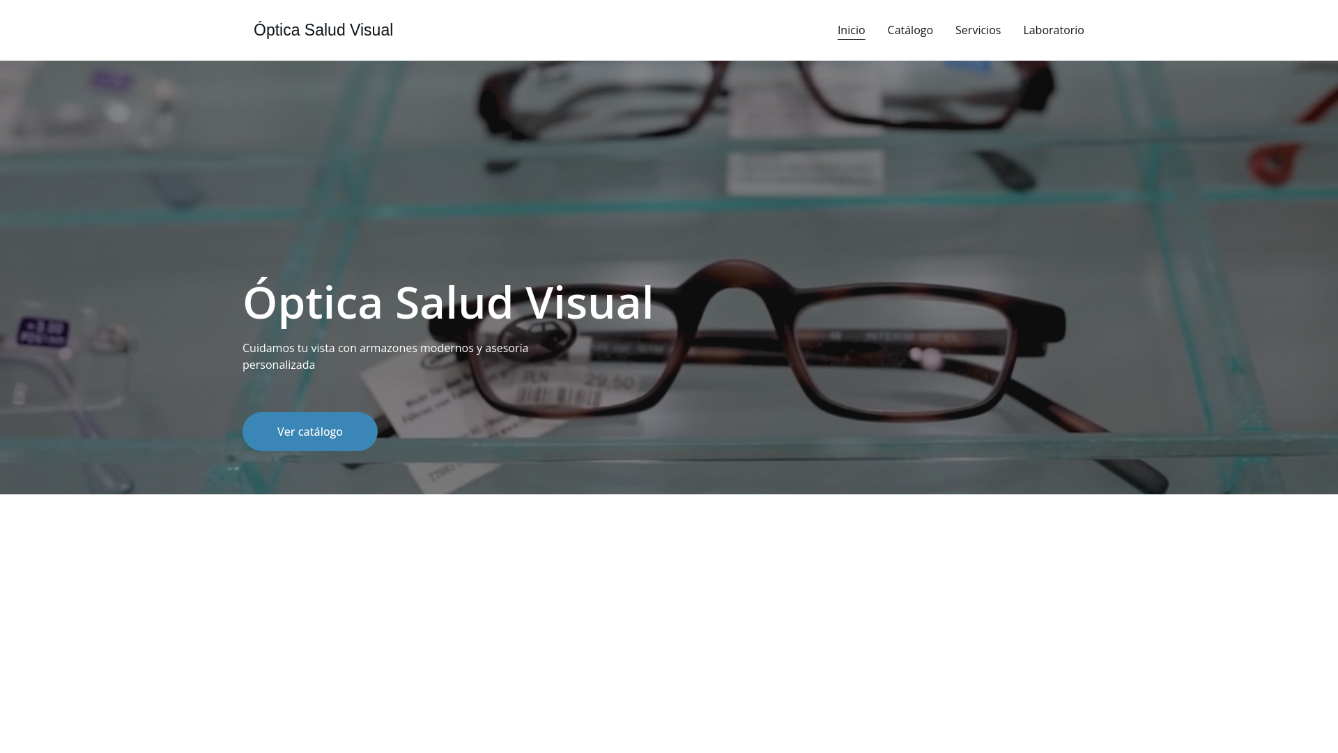 website screenshot of https://opticasaludvisualspa.com/