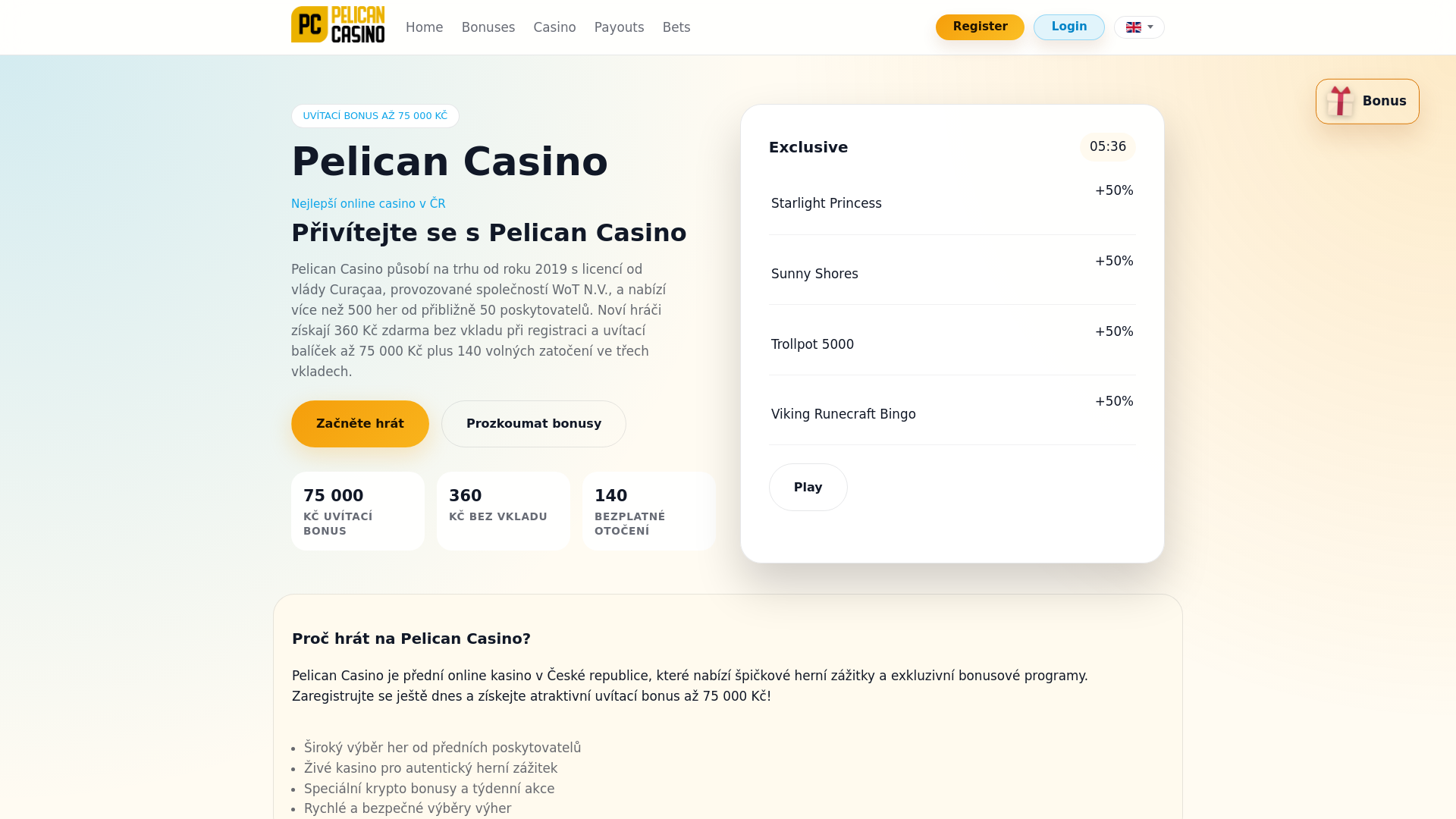 website screenshot of https://pelican-cz-1.pages.dev/