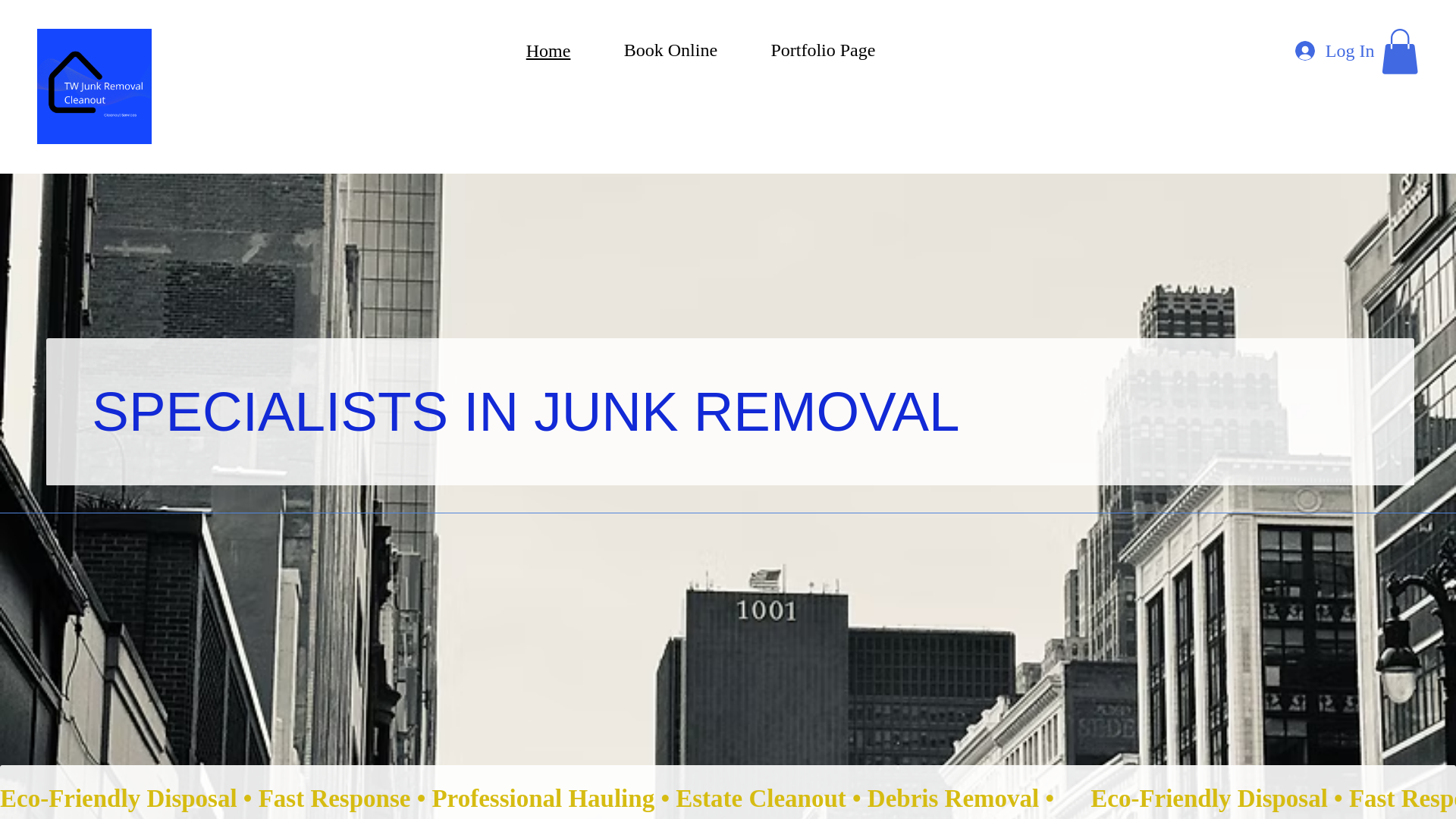 website screenshot of https://twjunkremovalcleanout.com/