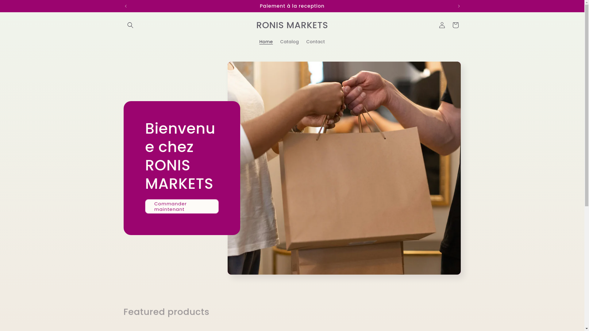website screenshot of https://ronismarkets.store/