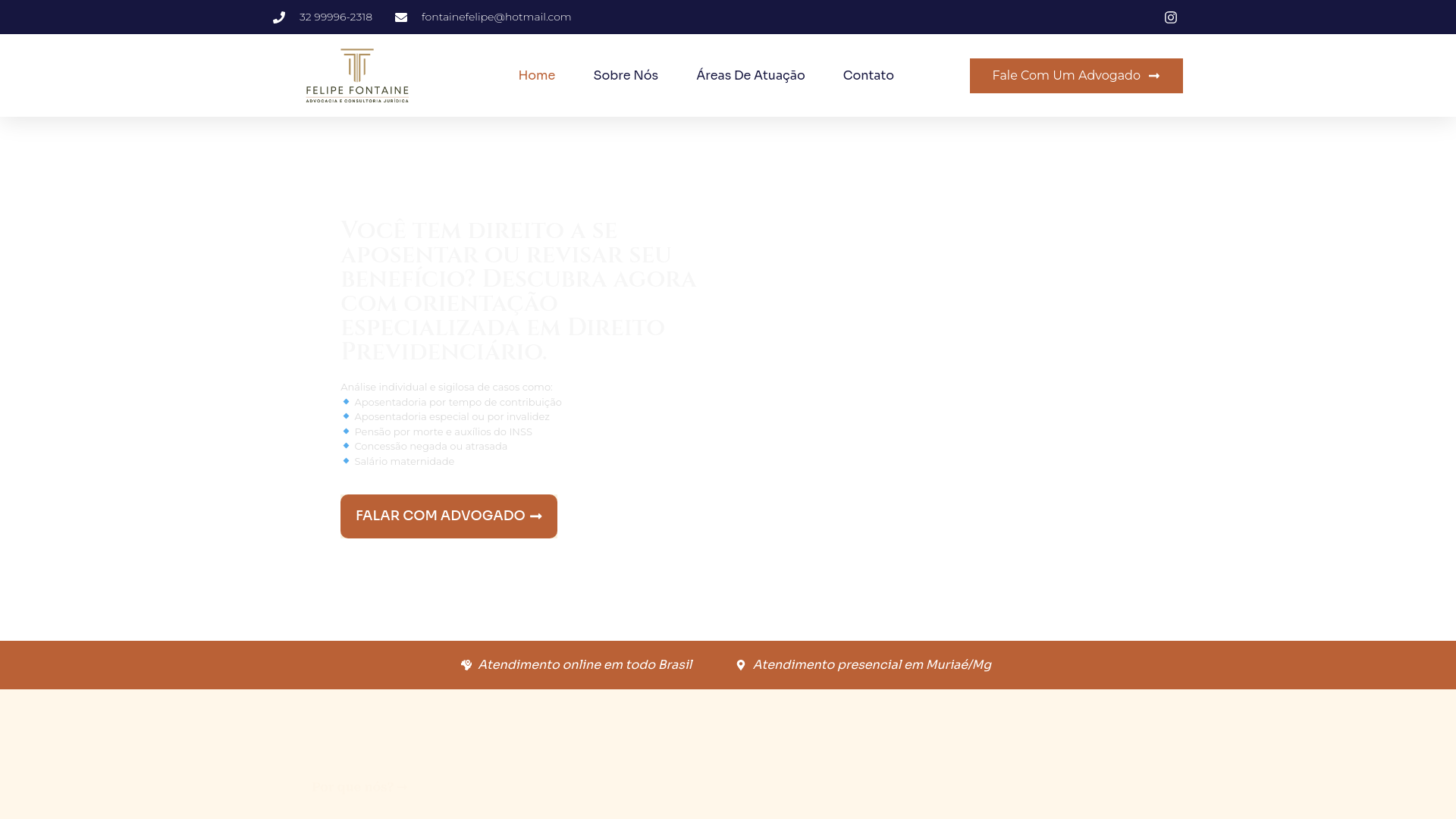 website screenshot of https://advfelipefontaine.com.br