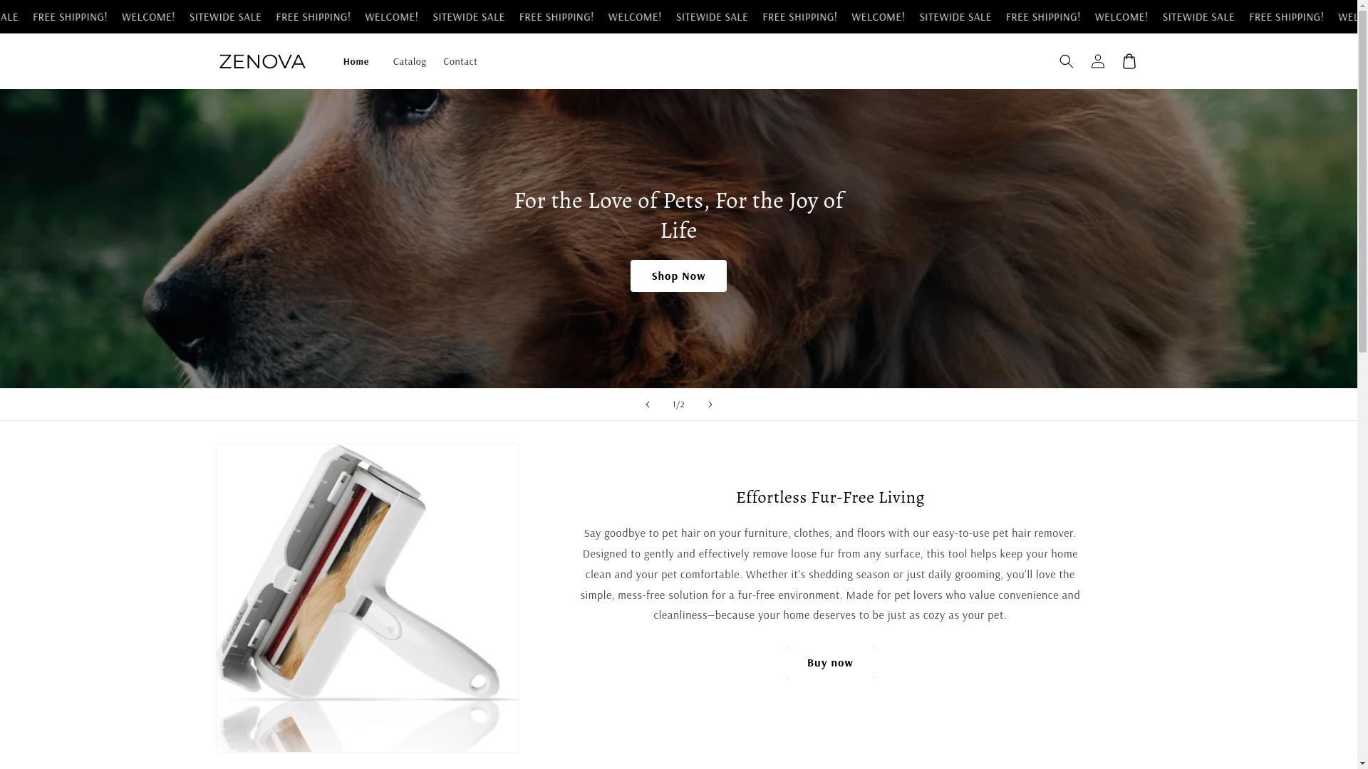 website screenshot of https://zenovapets.co/