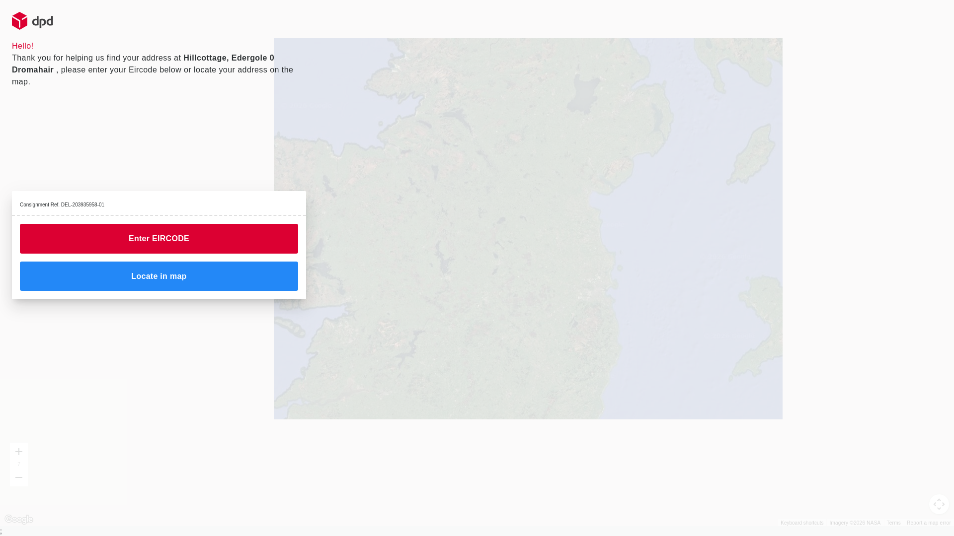 website screenshot of https://p.dpd.ie/#/fd156fd1
