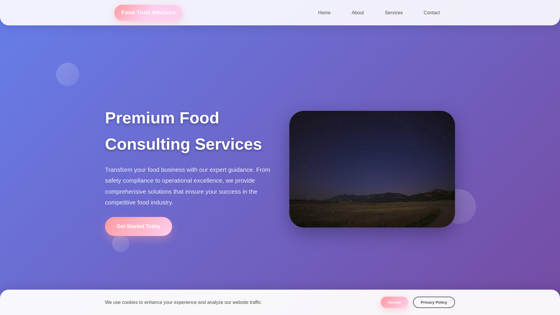 website screenshot of https://foodtrustadvisors.digital/