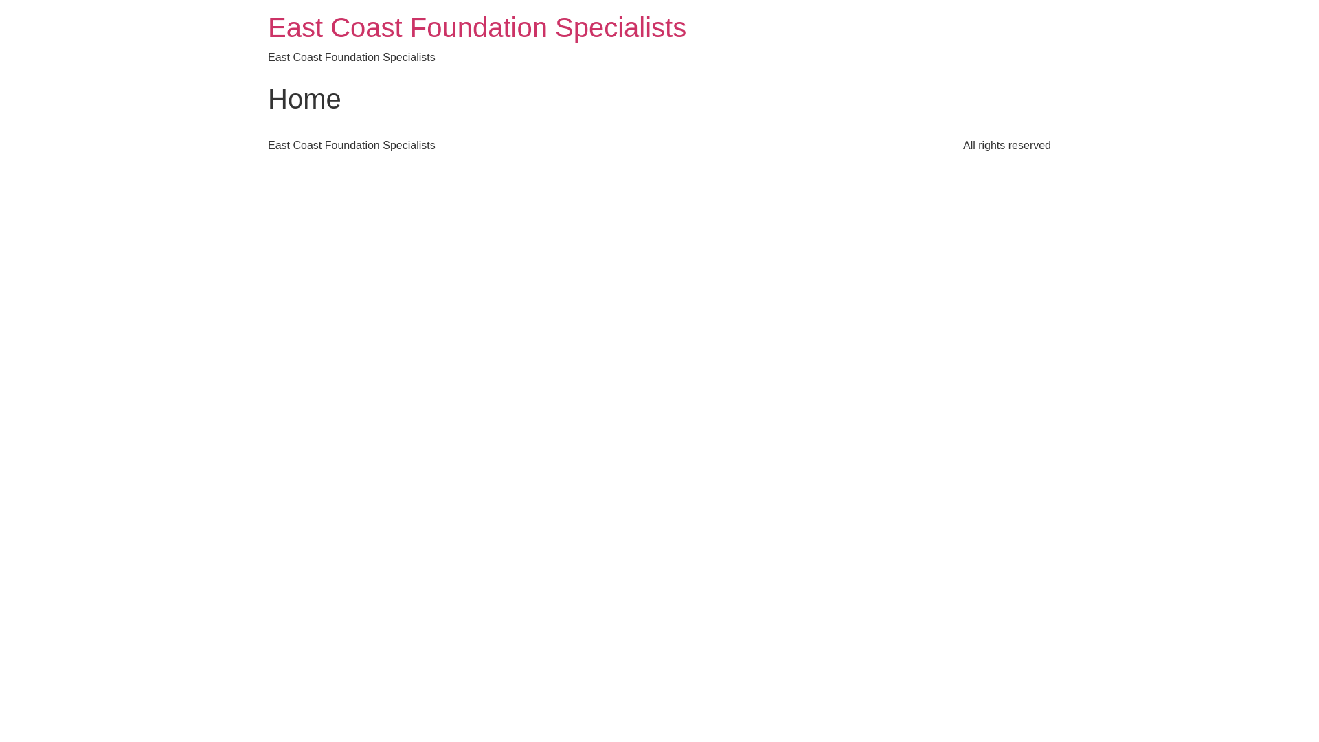 website screenshot of https://eastcoastfoundationspec.com.au