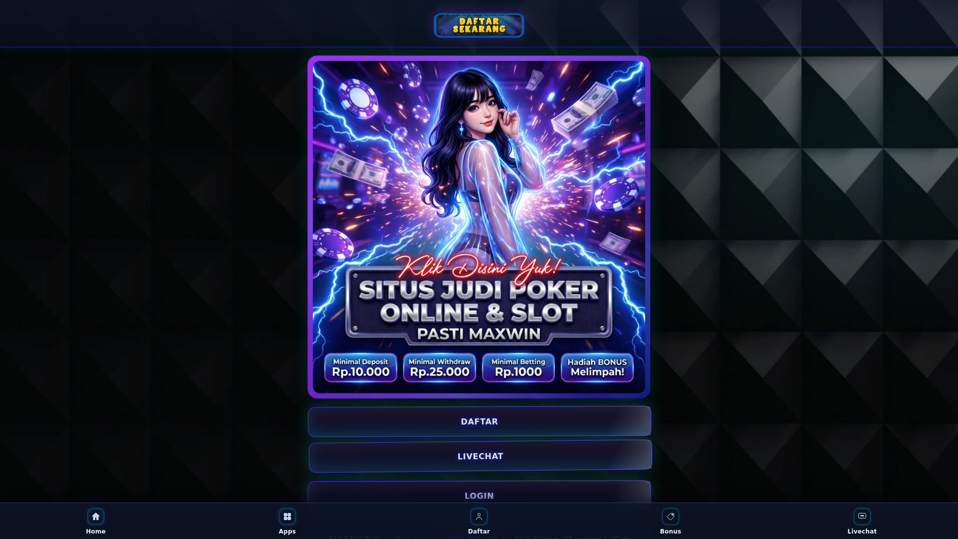 website screenshot of https://king-login-gacor.pages.dev/