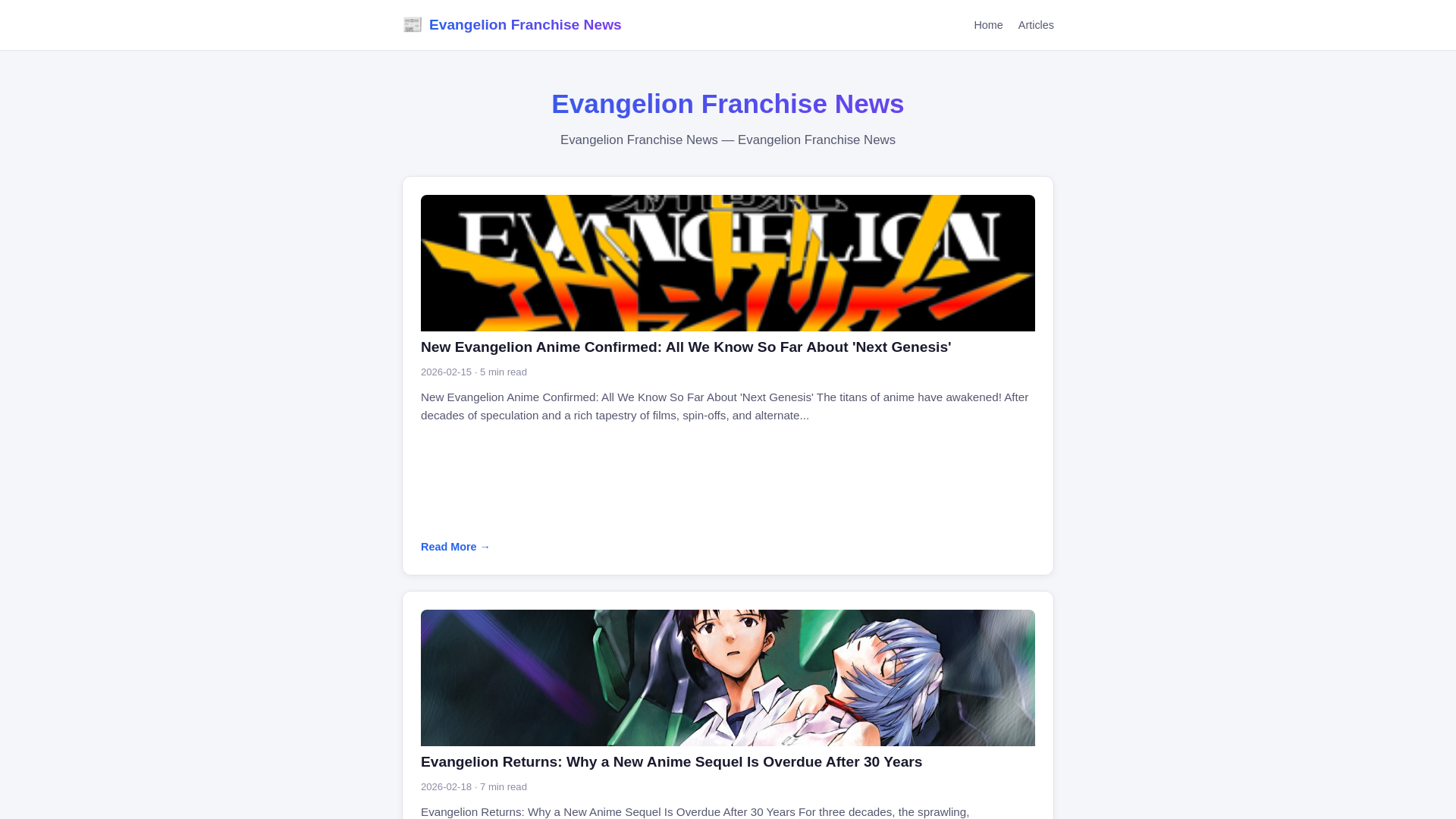 website screenshot of https://evangelion-franchise-news.pages.dev/
