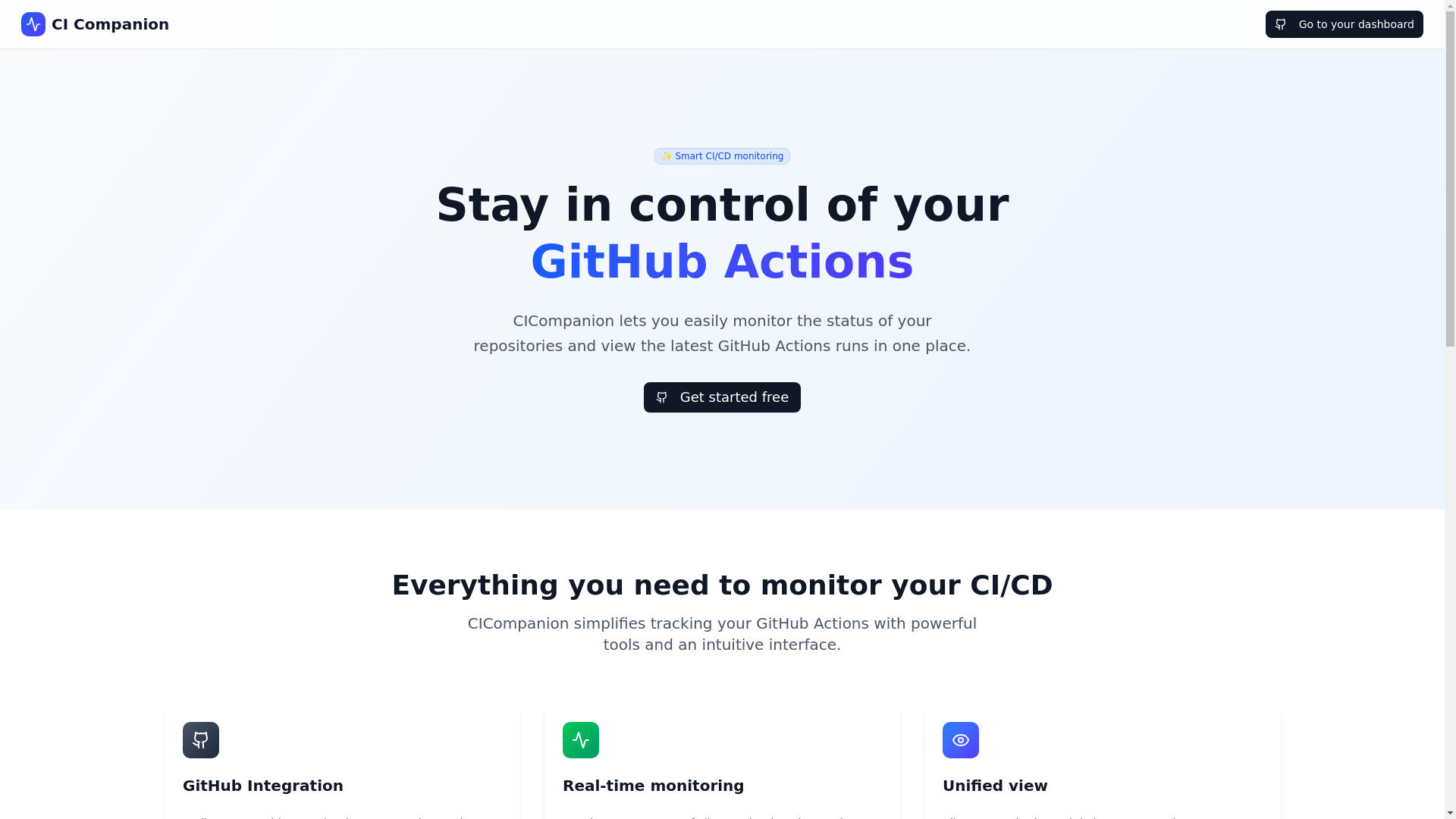 website screenshot of https://cicompanion.pages.dev/