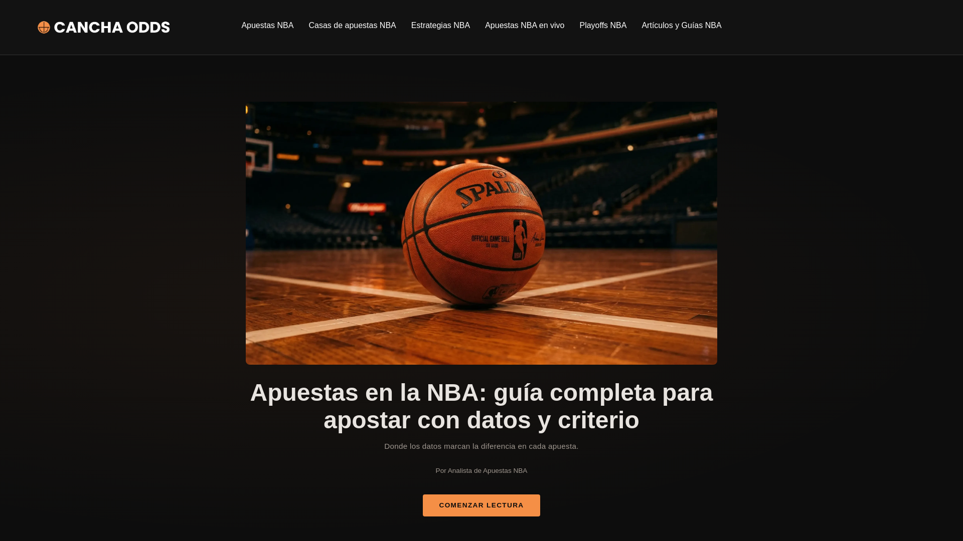 website screenshot of https://apuestasenlanba.com/