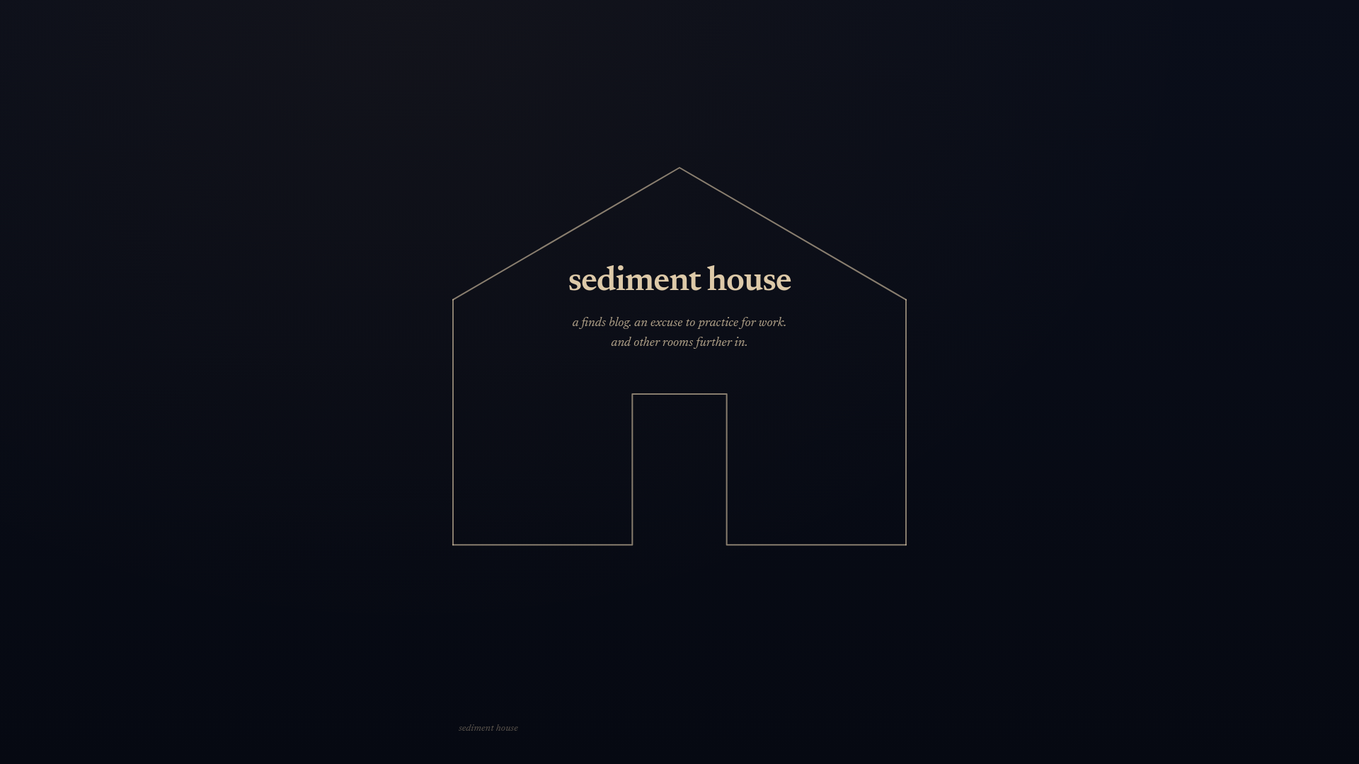 website screenshot of https://sediment.house/