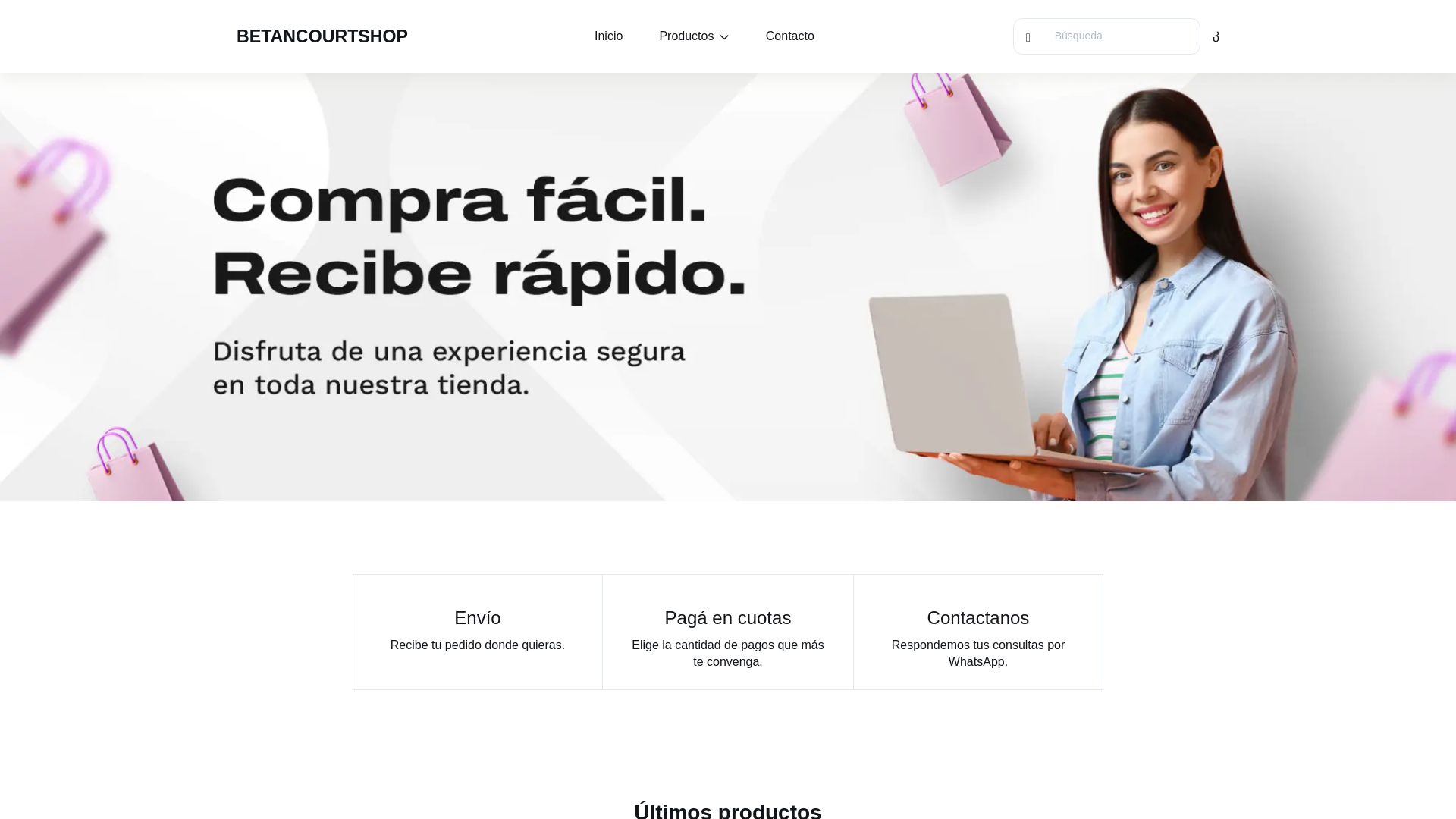 website screenshot of https://betancourt.shop/