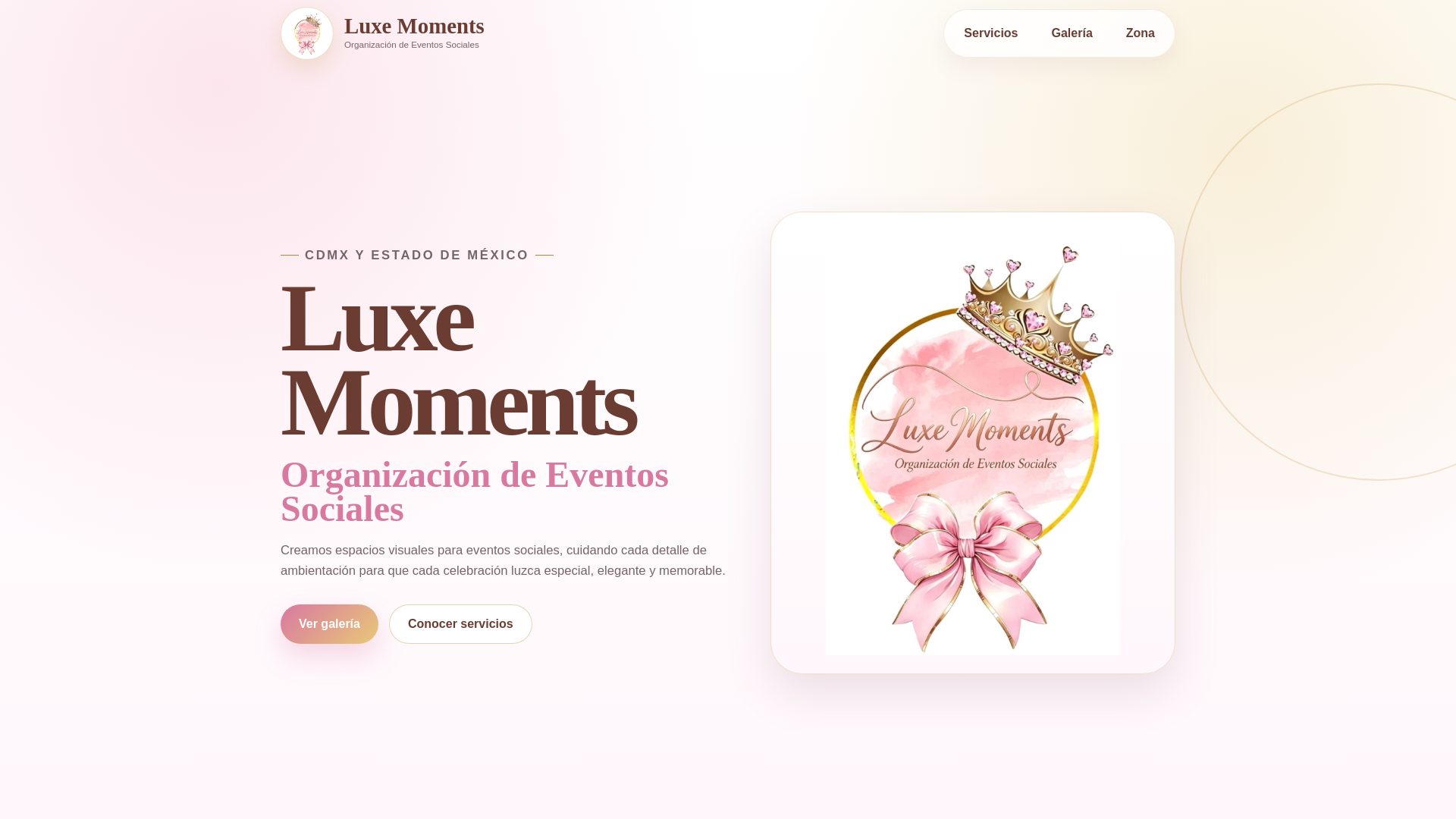 website screenshot of https://luxemoments.pages.dev/