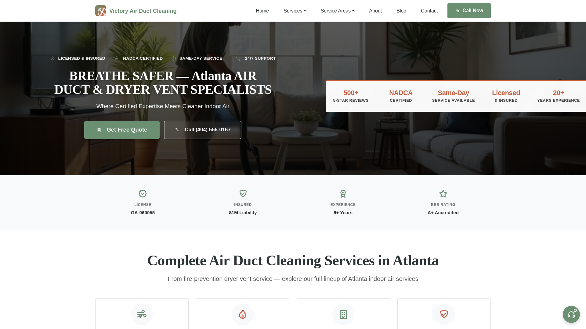 website screenshot of https://victoryairductcleaning-com.pages.dev/