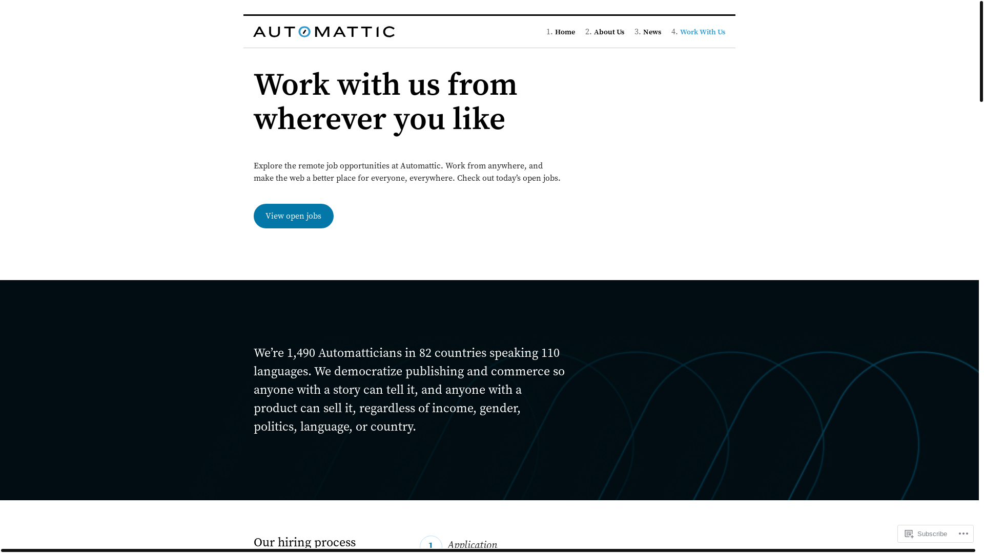 website screenshot of https://join.a8c.com/
