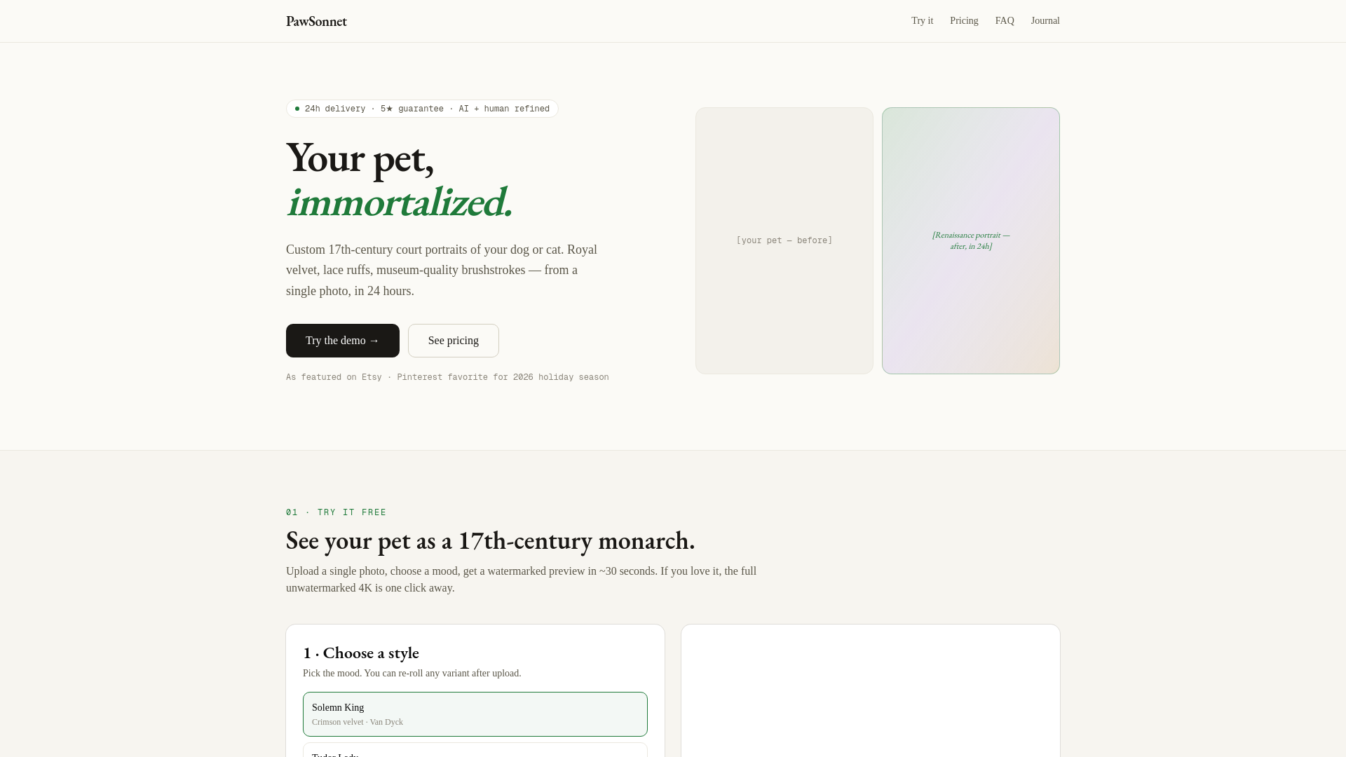 website screenshot of https://pawsonnet.com/