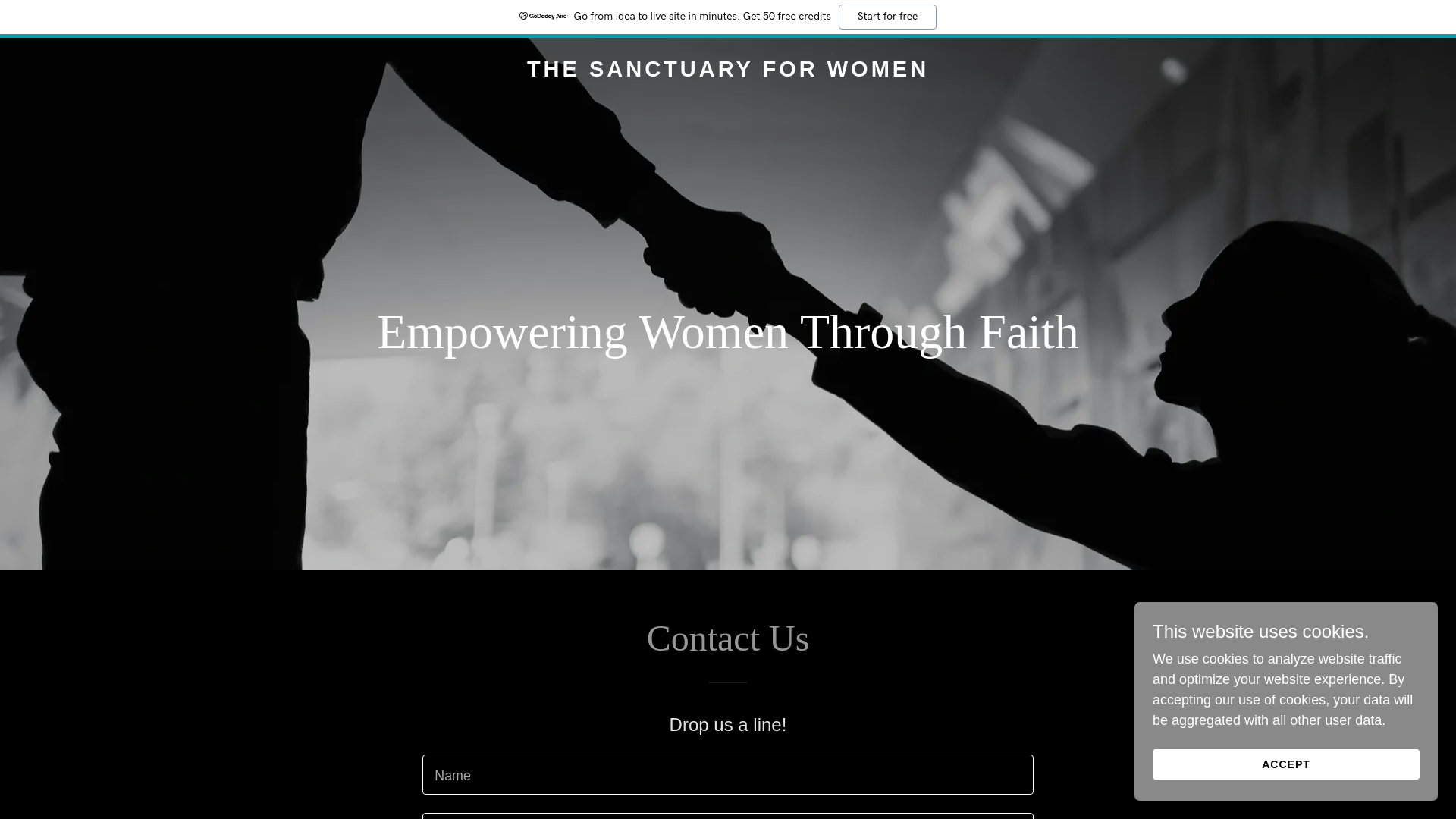 website screenshot of https://thesanctuaryforwomen.com/