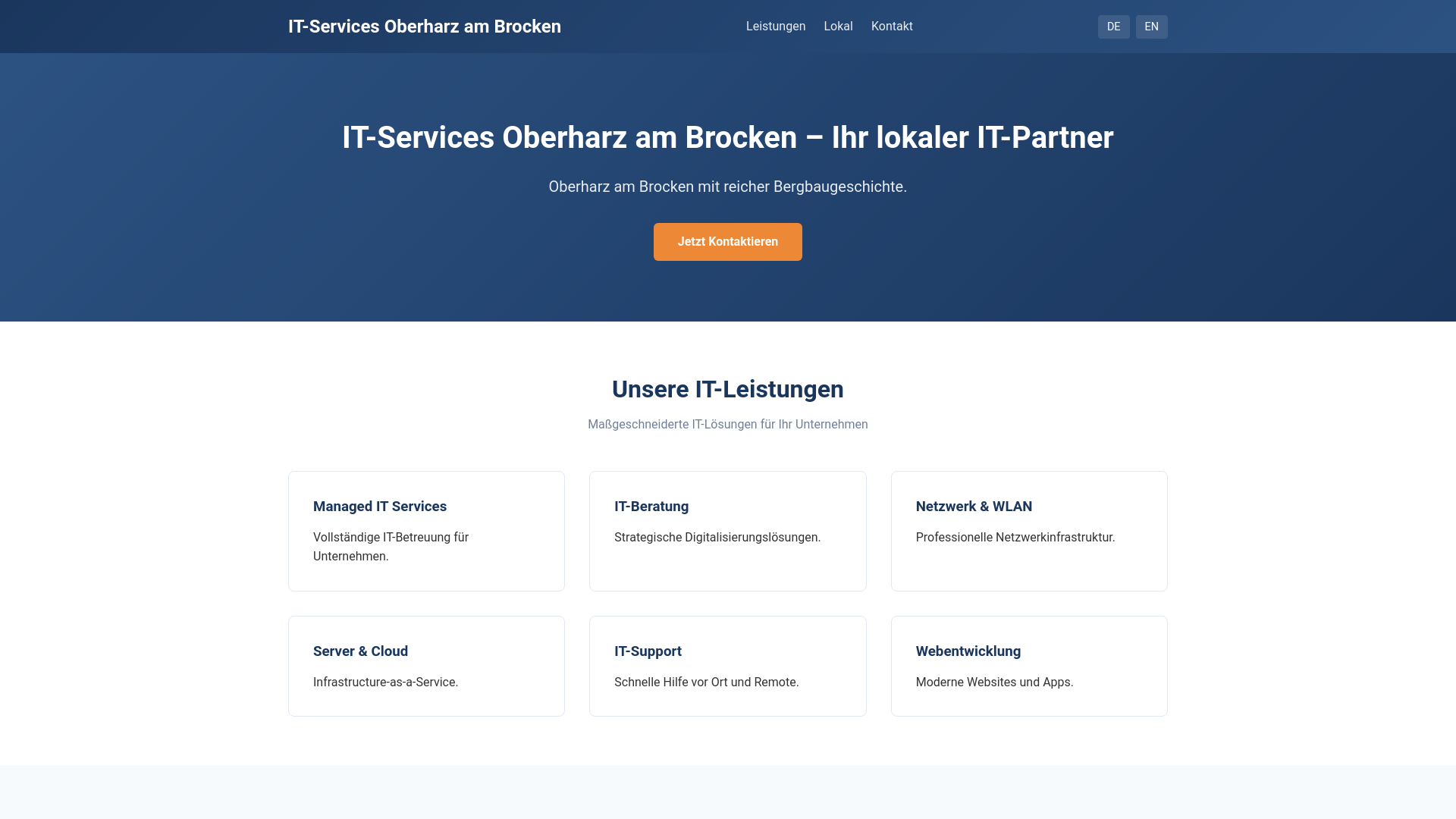 website screenshot of https://oberharz-itservices.pages.dev/