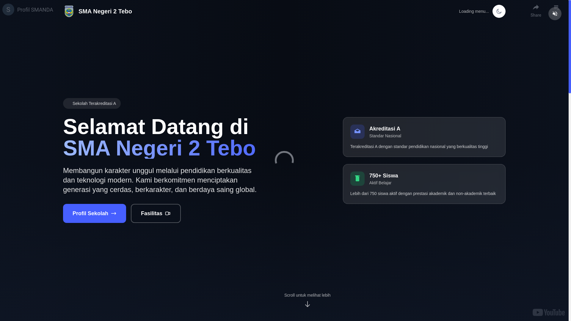 website screenshot of https://sman2tebo.sch.id/