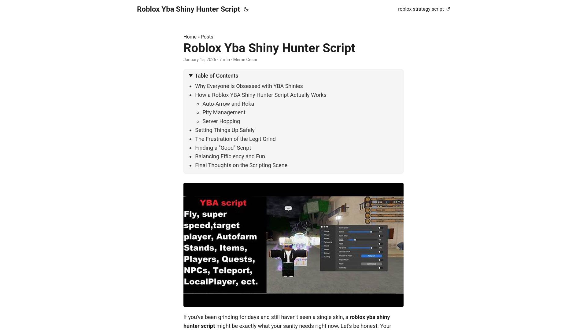 website screenshot of https://robloxybashinyhunterscript.pages.dev/