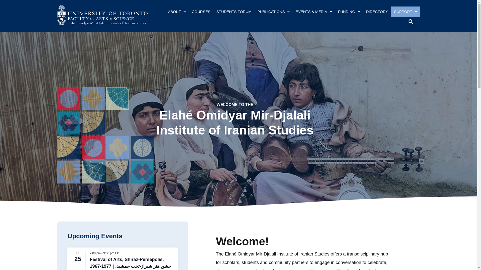 website screenshot of https://iranianstudies.utoronto.ca/