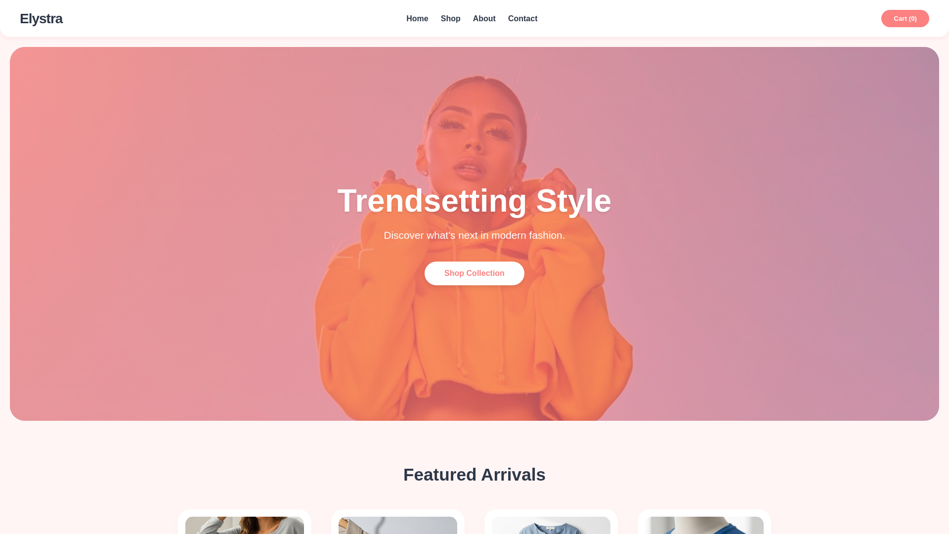 website screenshot of https://elystraoutfit.com/