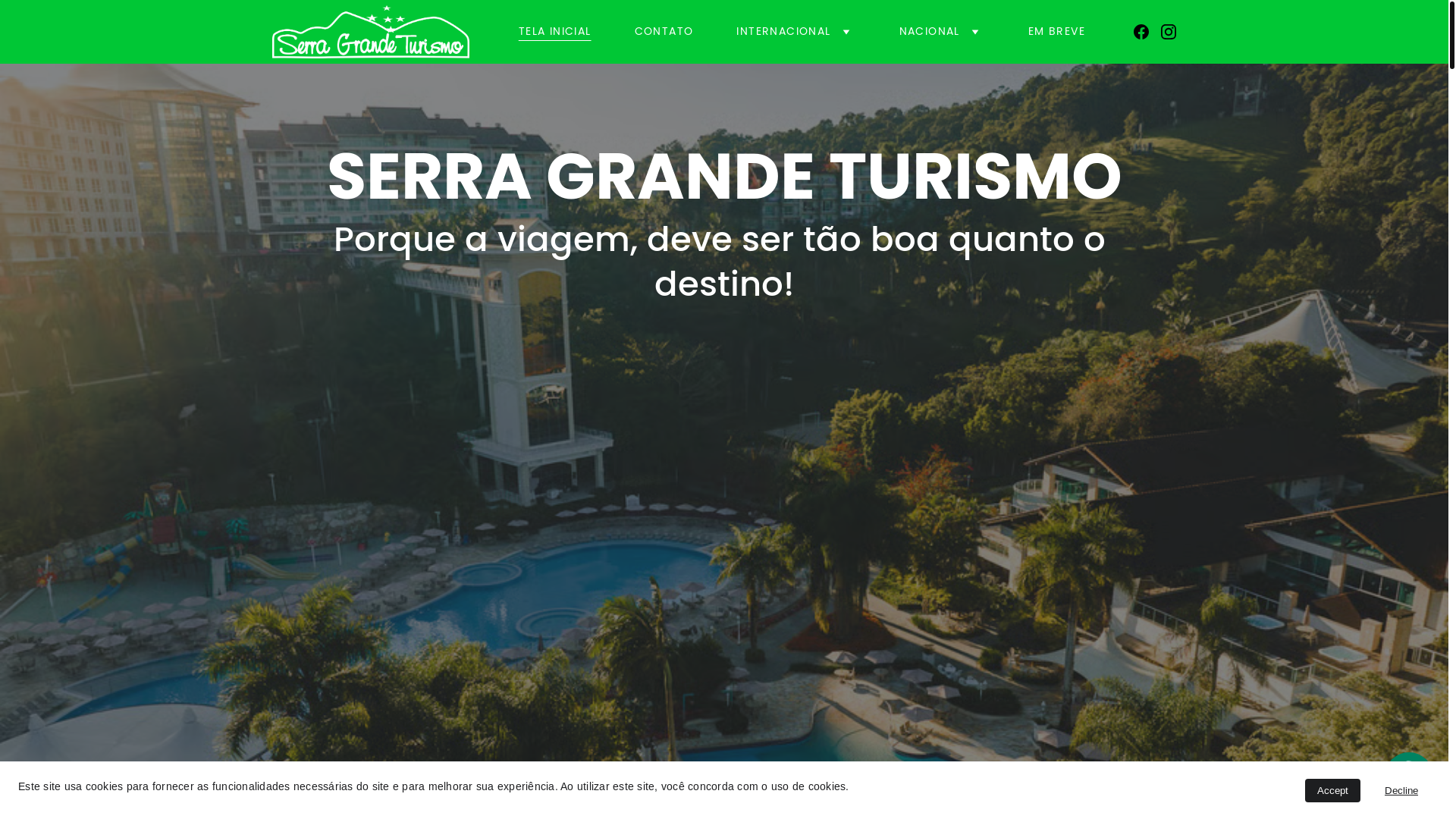 website screenshot of https://serragrandetur.shop/