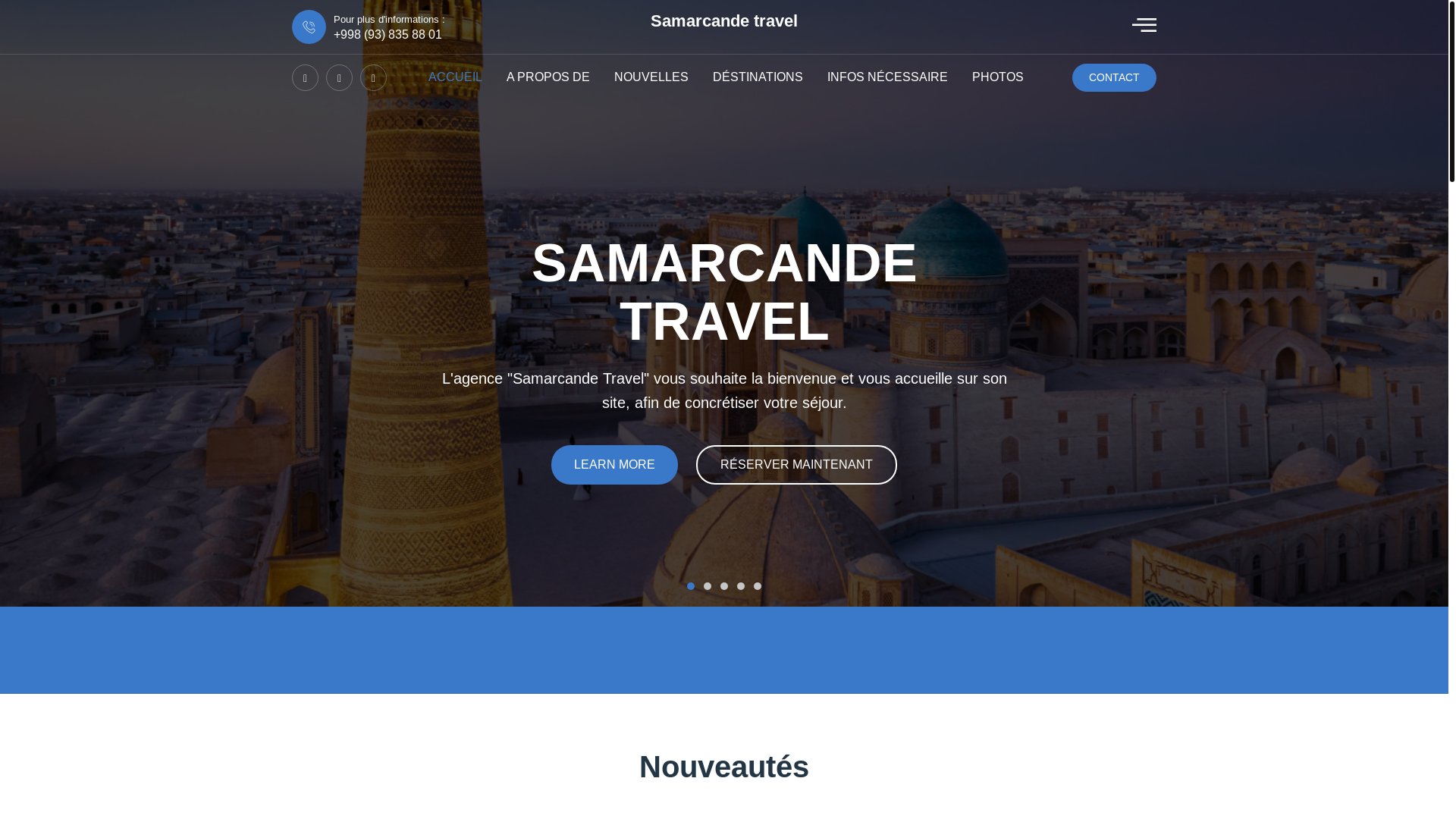 website screenshot of https://samarcande-travel.uz/