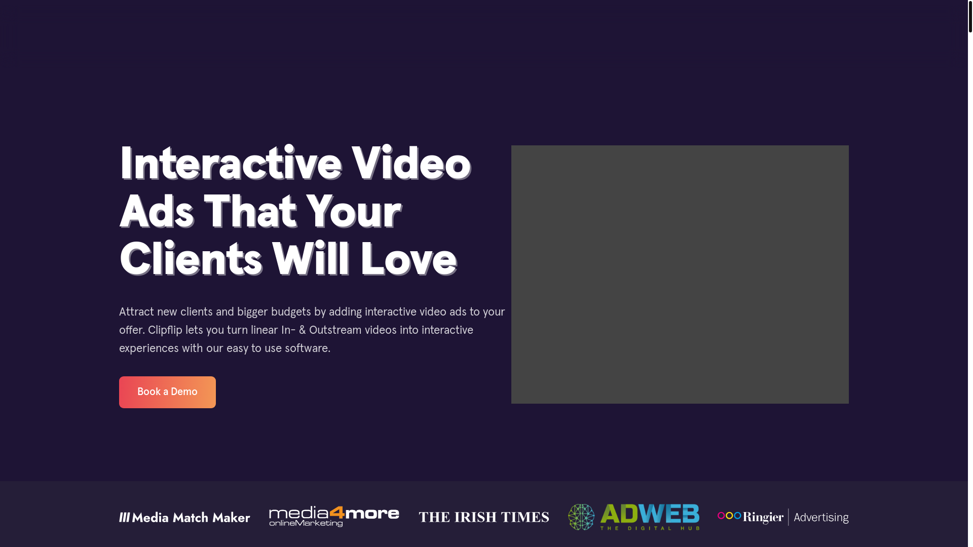 website screenshot of https://clipflipinteractive.com/