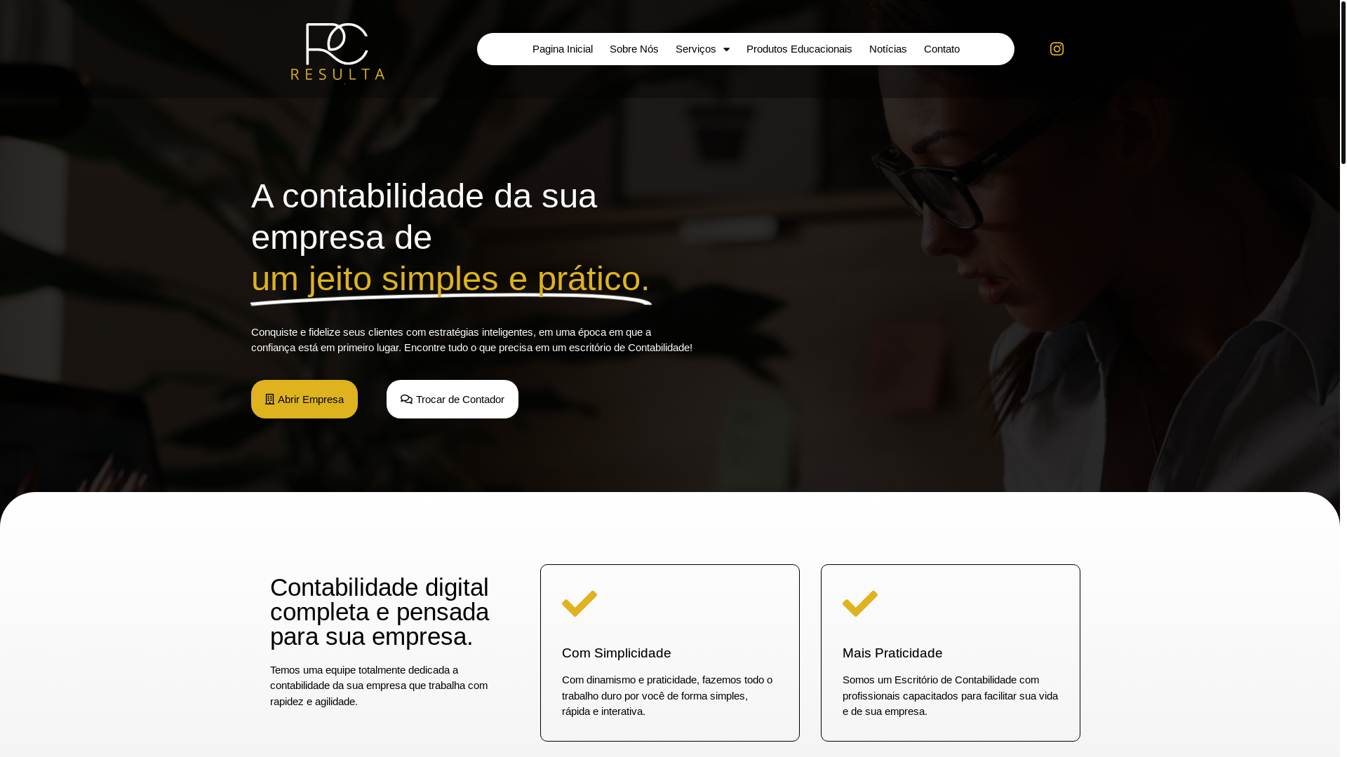 website screenshot of https://resultacontabil.com.br/