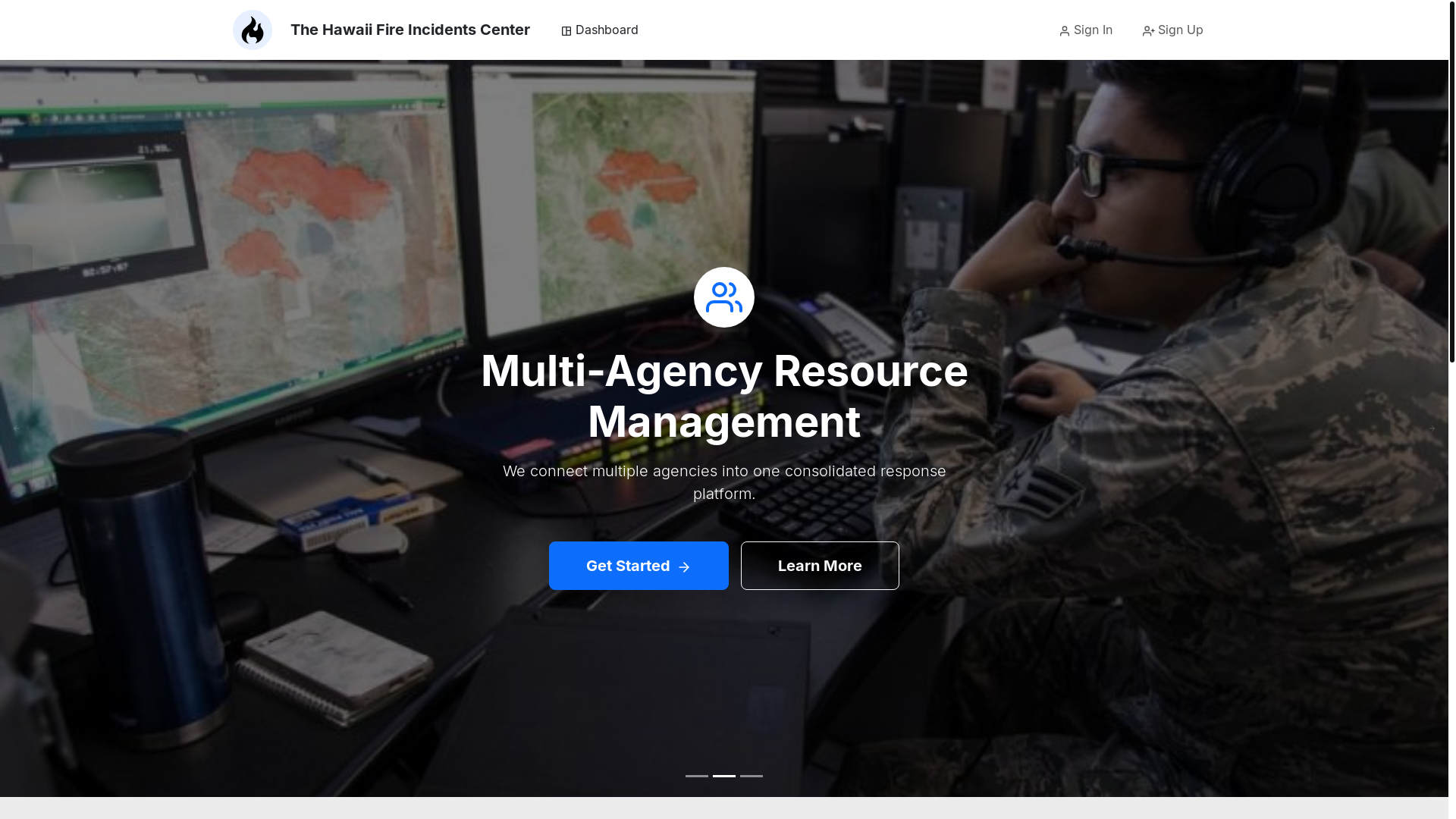 website screenshot of https://hifirescenter.org/