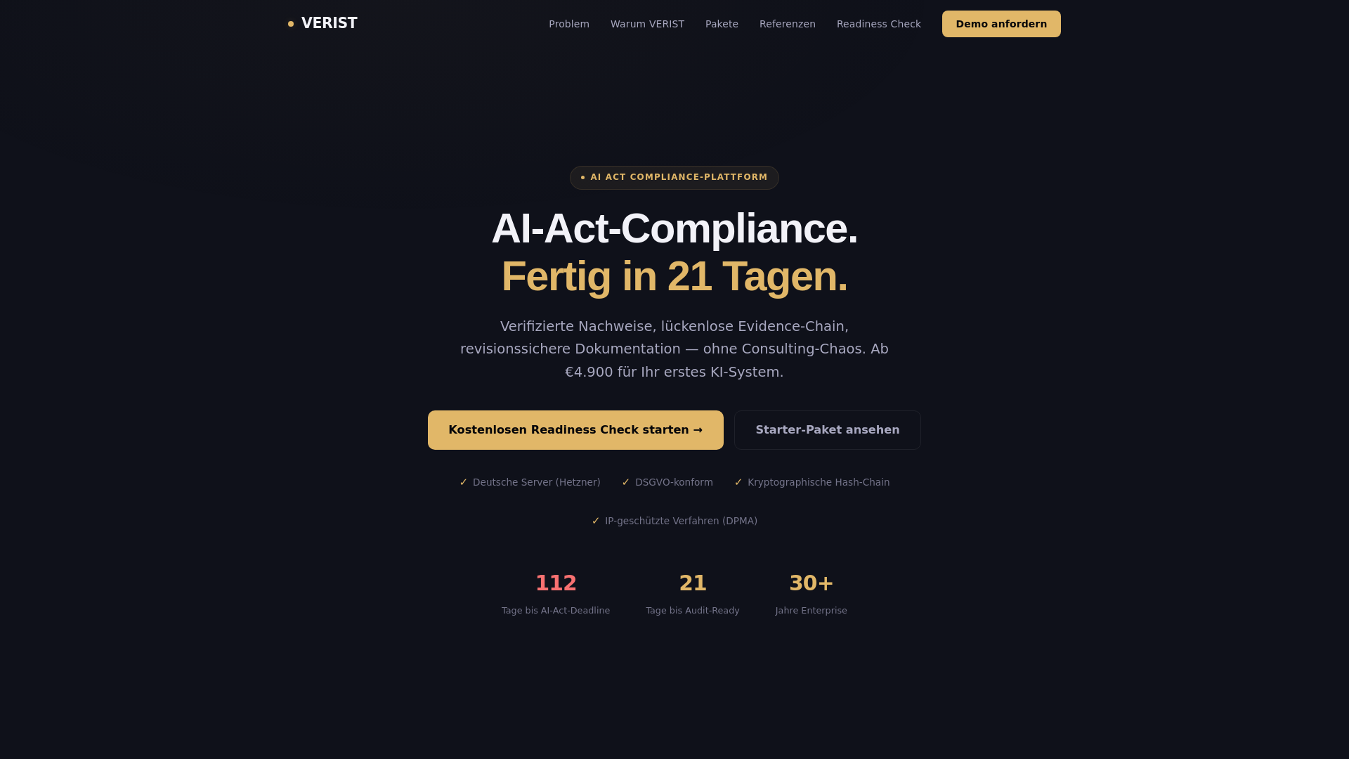 website screenshot of https://verist.de/