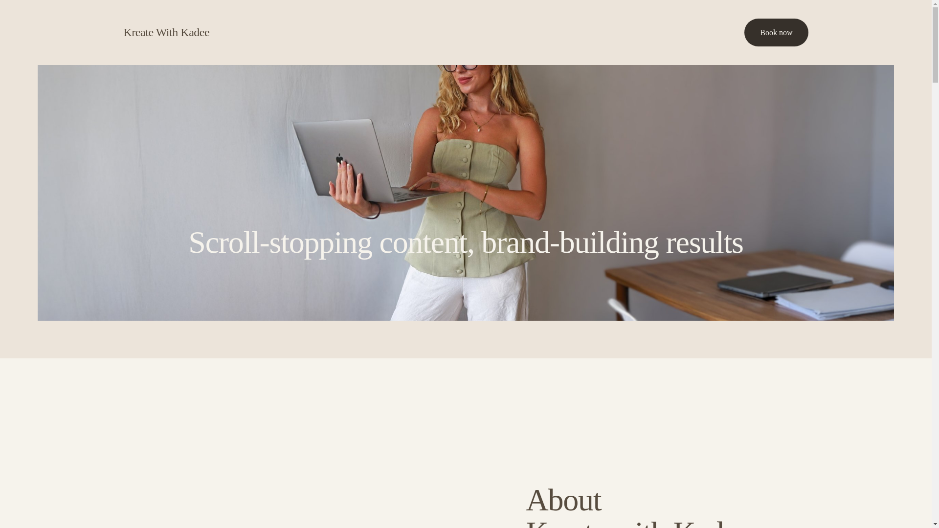 website screenshot of https://kreatewithkadee.com/
