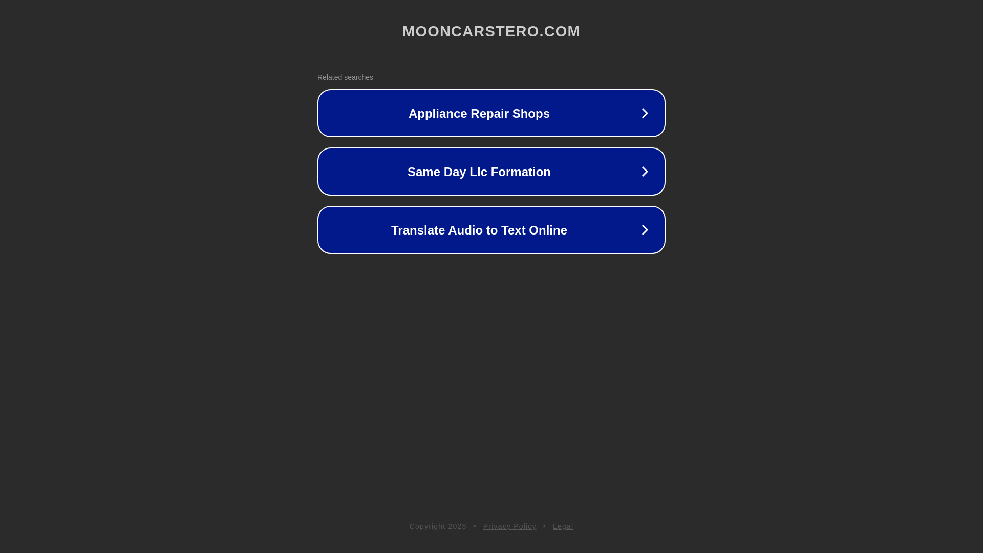 website screenshot of https://mooncarstero.com/