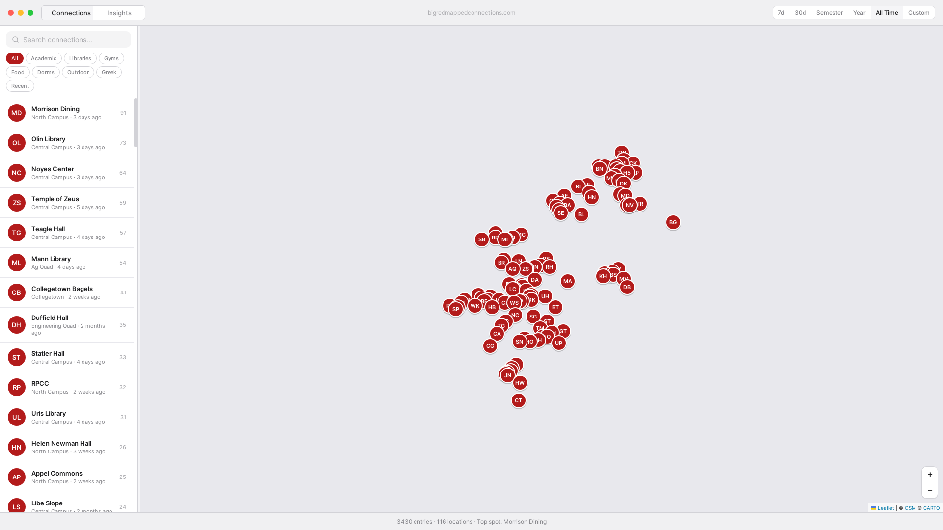 website screenshot of https://bigredmappedconnections.pages.dev/