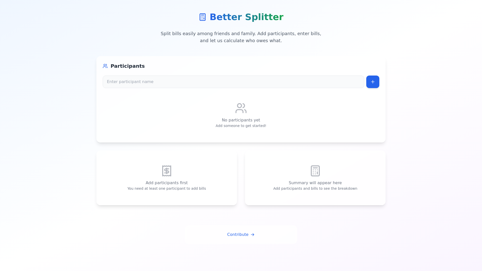 website screenshot of https://bettersplitter.com/