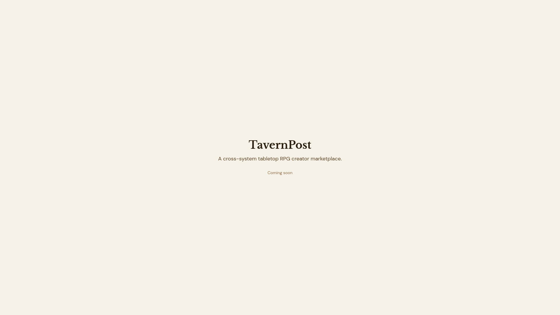 website screenshot of https://tavernpost.org/