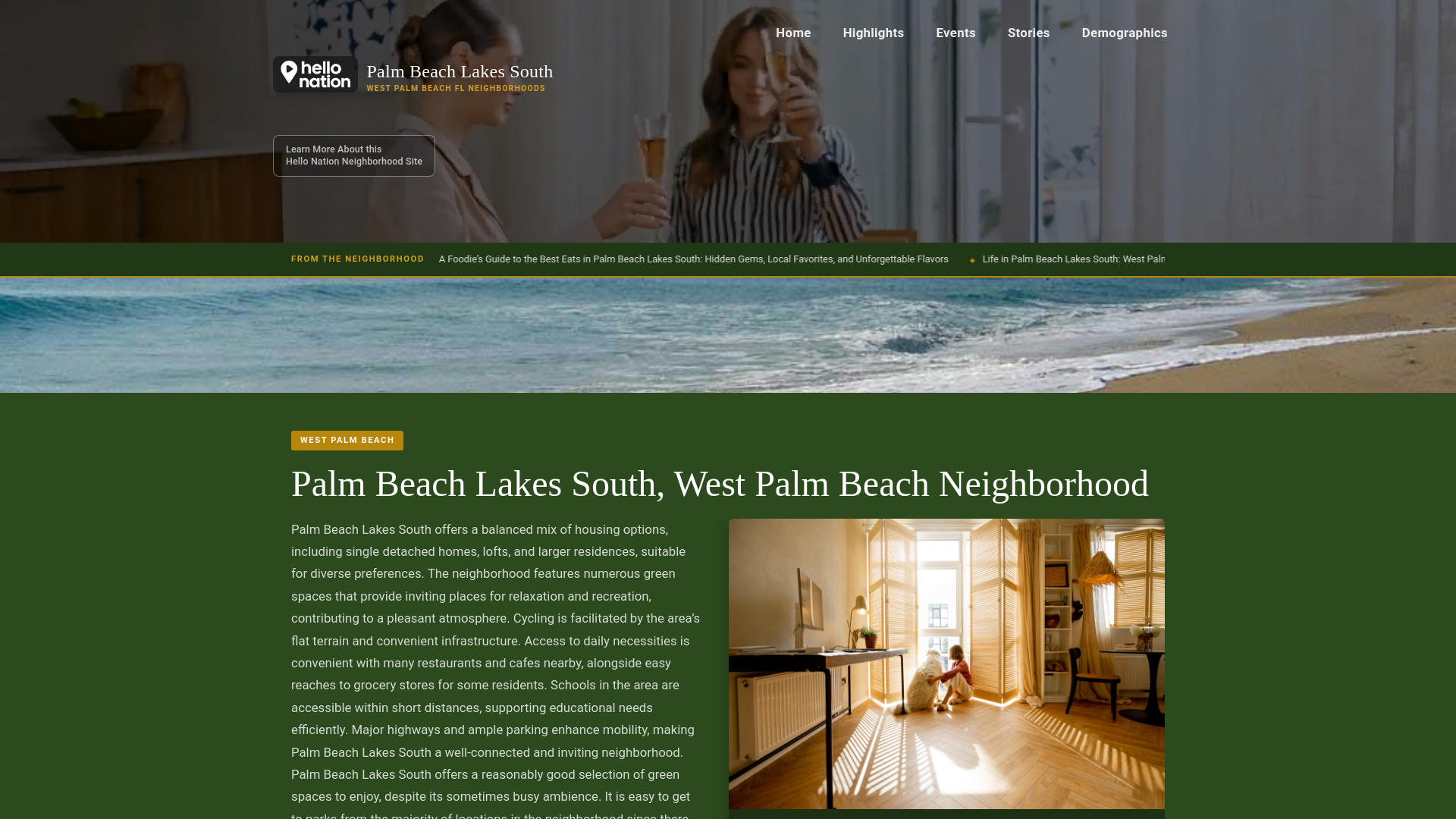 website screenshot of https://palmbeachlakessouthwestpalmbeachneighborhood.org/