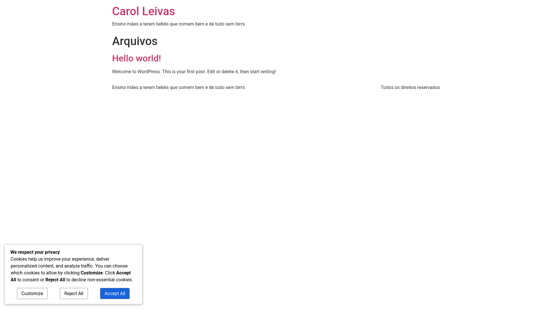 website screenshot of https://carolleivas.com.br/