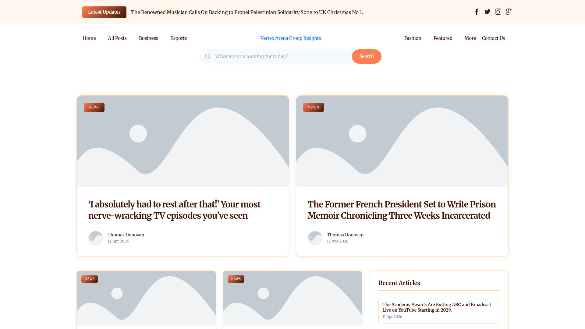 website screenshot of https://vertexarenagroup.nl