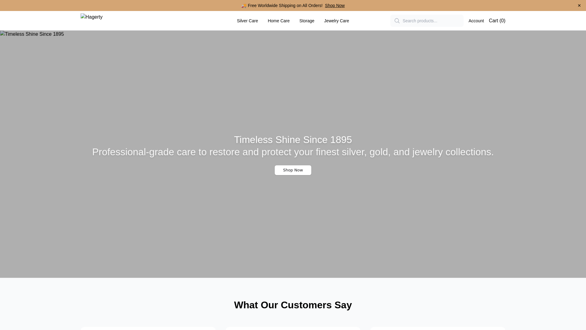 website screenshot of https://hagertyonline.shop/