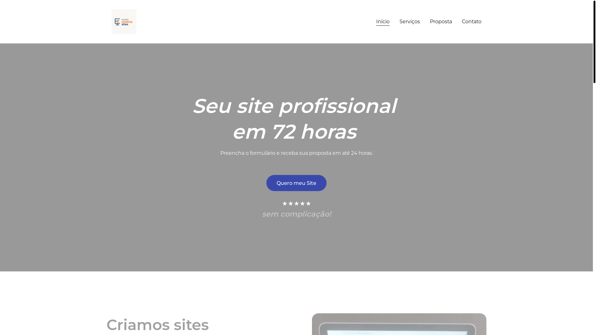 website screenshot of https://estudiocriativasites.com.br/