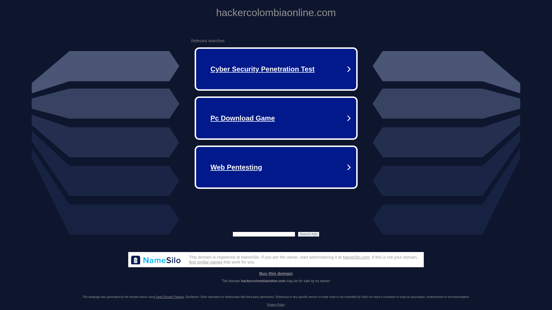 website screenshot of https://hackercolombiaonline.com/