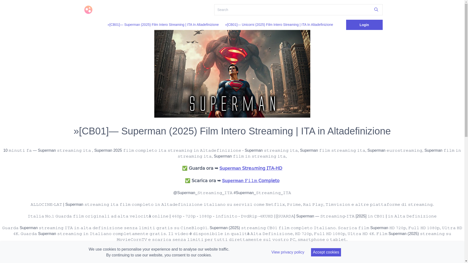 website screenshot of https://cb01.graphy.com/s/pages/supermanfilminterostreamingita
