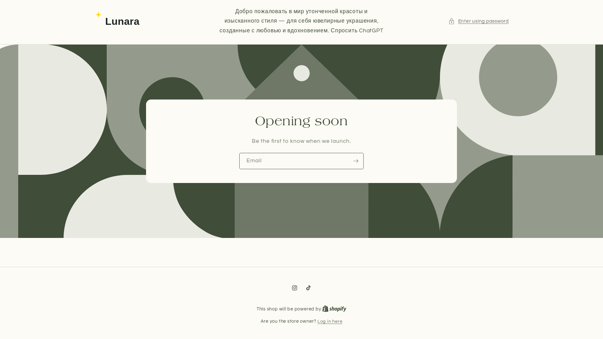 website screenshot of https://lunarajewelry.store/